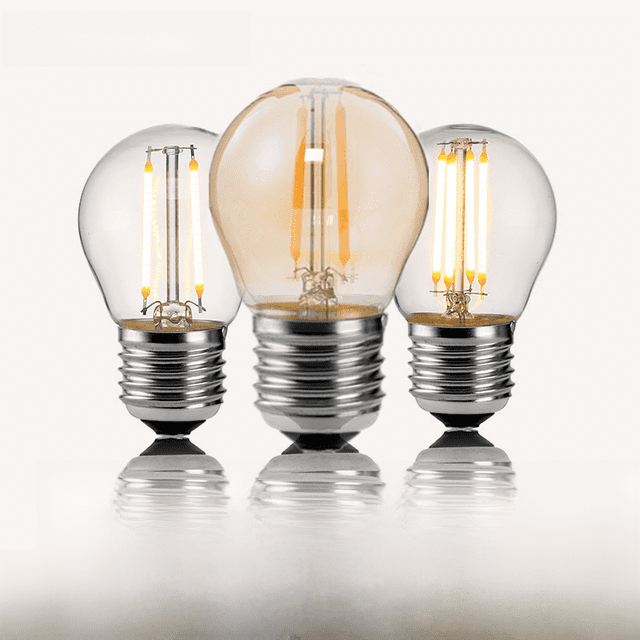 Bombilla de filamento LED G45, bombilla Edison decorativa E27, bombilla retro, lámpara de filamento de tungsteno de vidrio creativo