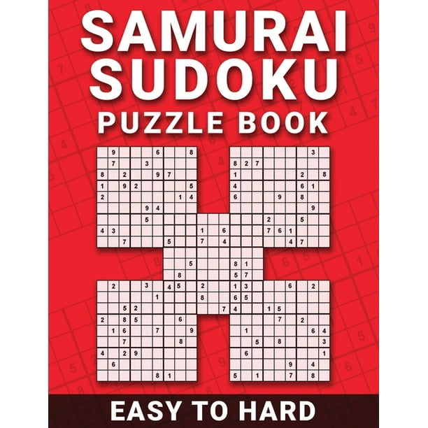 samurai sudoku puzzle book 100 easy to hard samurai sudoku puzzles for beginner to expert paperback walmart com walmart com