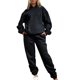 thumbnail image 1 of Pantalones Conjunto de salón de 2 piezas para mujer, traje básico de vacaciones con bolsillos holgados Kuymtek Negro T L para Mujer, 1 of 8