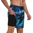 thumbnail image 2 of Kdxio Colorful Ocean Whale Print Mens Swim Shorts with Mesh Lining, Breathable and Quick-Drying, Adjustable Waist, Privacy Pocket-Large, 2 of 6