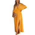 thumbnail image 2 of Vestido largo con cuello en V, vestido con cuello en V para mujer, vestido largo con hombros descubiertos, vestido largo de verano para mujer, elaborado con cuidado, 2 of 6