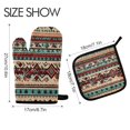 thumbnail image 2 of Yayeee Oven Mitts and Pot Holder Set of 2 Heat Resistant Kitchen Gloves Baking Hot Pad, Tribal Art, 2 of 5