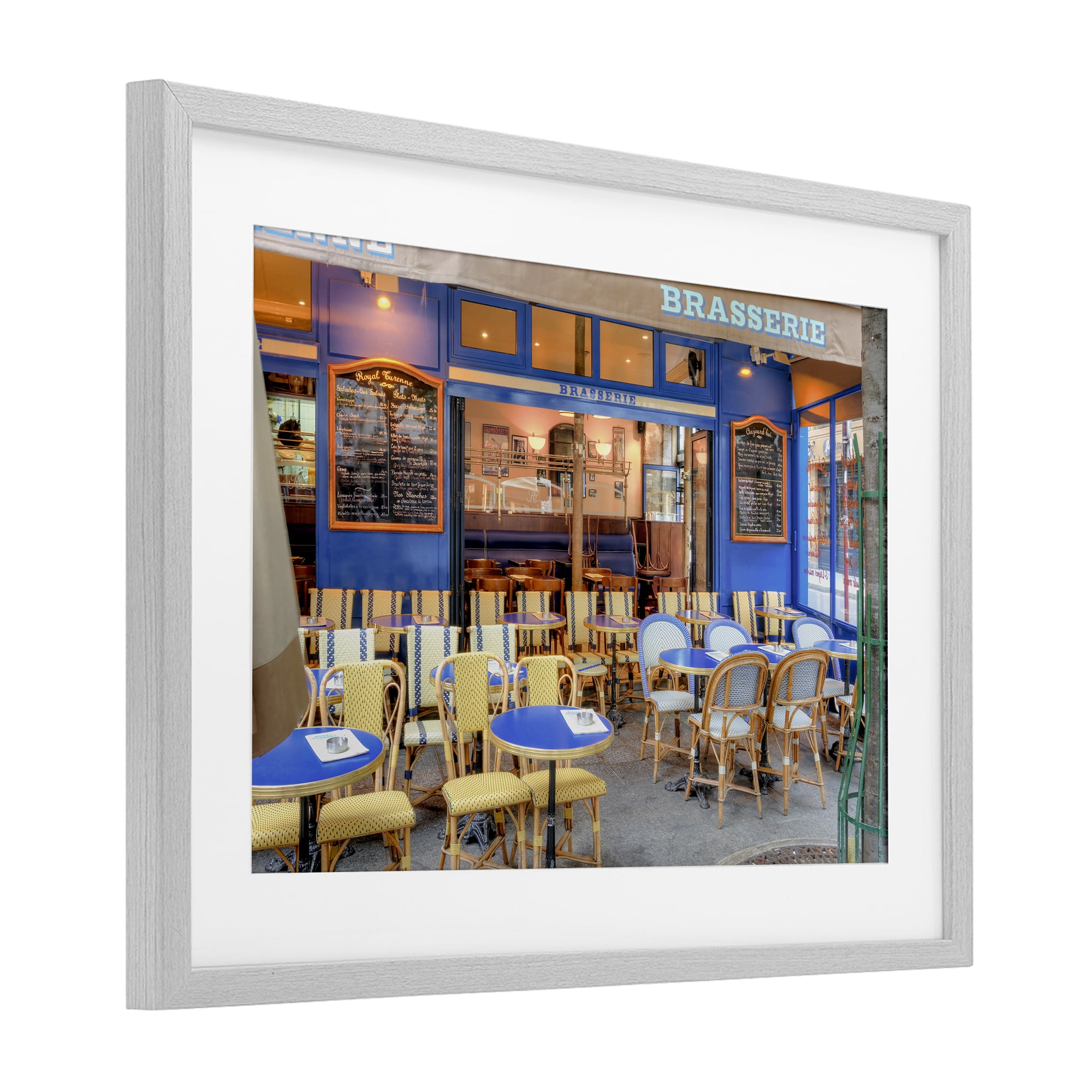 Stupell Industries Parisian Brasserie Terrace Gray Framed Print Under Glass, design by Alan Blaustein