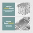 thumbnail image 3 of HomGarden 24inch Foldable Humane Live Animal Trap Cage for Squirrel, Rat, Bunny, Mink, No-Kill Bait Trapping Kit, Catch & Release, Silver, 3 of 10