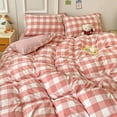 thumbnail image 2 of Red and White Plaid Duvet Cover Set Grid Stripe Series Comforter Covers Geometric Checkered Pattern Home Hotel Bedding Decor, 2 of 6