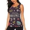 thumbnail image 2 of Uemuo Merry Christmas Pattern Workout Tank Tops for Women Breathable Moisture-wicking tank top Sleeveless Running Loose Fit Yoga Tops Active Shirts Sports Gym Exercise, 2 of 9
