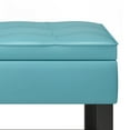 thumbnail image 4 of Simpli Home Cosmopolitan 44 inch Wide Transitional Rectangle Storage Ottoman Bench with Open Bottom in Soft Blue Faux Leather, 4 of 4