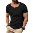 thumbnail image 2 of kamemir Gym Shirts Men Mens Casual Short Sleeve Shirts Fashion T Shirts Black,L, 2 of 6