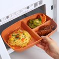 thumbnail image 3 of Divided Dish Diet Reusable Dinner Plate Kitchen Dinnerware Portion Plates For Adults 3 Compartments Microwave Safe Green, 3 of 6