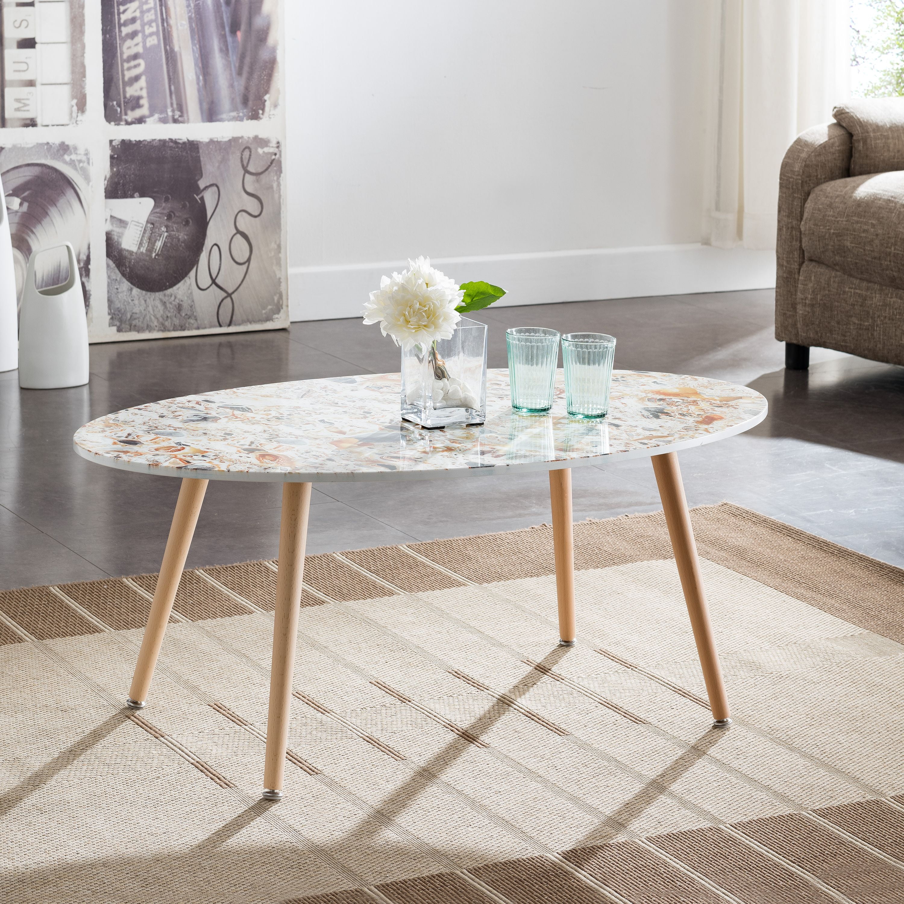 Broali Faux Geode Coffee Table Multi Patterned