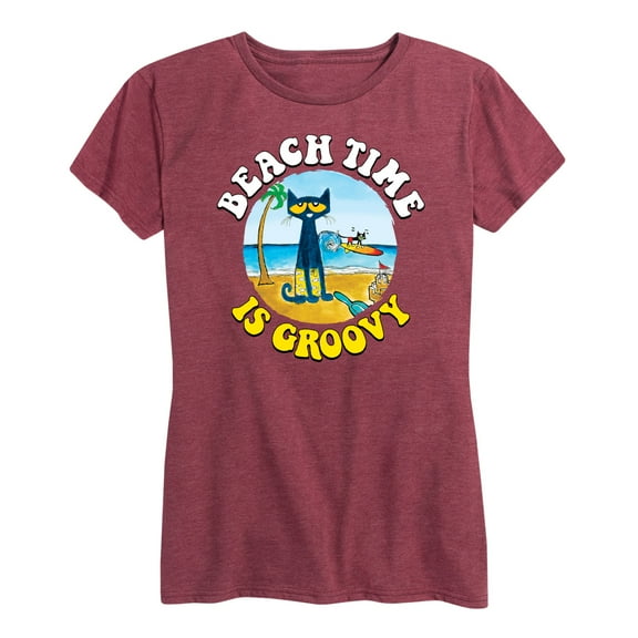 Pete The Cat - Beach Time Is Groovy - Women's Short Sleeve Graphic T-Shirt
