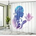 thumbnail image 5 of Ambesonne Feminine Shower Curtain, Lady with Floral Hair, 69"Wx70"L, Purple Blue, 5 of 5