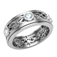 thumbnail image 1 of Wedding Bands for Men 8 MM Blue Topaz 14K White Gold 0.75 CTW, 1 of 5
