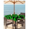 thumbnail image 3 of Outdoor Tablecloth with Umbrella Hole for Patio/Picnic/Party/Camping, Green Black Checkered Waterproof Table Cloth Square Cover Washable, Modern Abstract Art (54"x 54"), 3 of 9