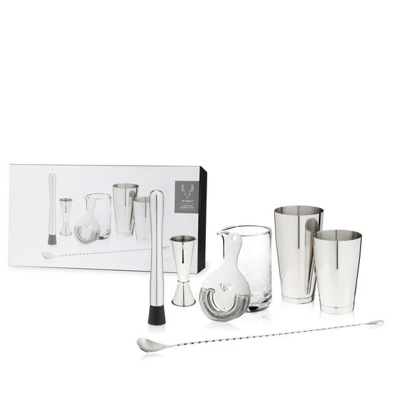 Viski 7-Piece Cocktail Shaker Set, Bartender Kit, Home Bar Gifts, Barware
