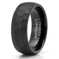 thumbnail image 2 of Metal Masters Mens Black Tungsten Wedding Band Hammered Promise Engagement Ring Comfort-Fit 8mm, 2 of 5