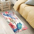 thumbnail image 4 of Coolnut Colorful Flower Bird Bath Mat, Dry Quickly Non Slip Absorbent Bath Rug, Soft Living Room Bedroom Home Floor Mats, Bath Mats for Bathroom, Tub and Shower 20" x 39" Home Decor, 4 of 7