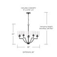thumbnail image 3 of Capital Lighting 439351BZ-500 Carter 5 Light 26" Wide Chandelier - Bronze, 3 of 7