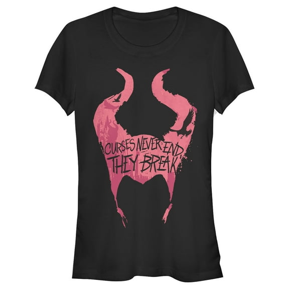 Junior's Maleficent: Mistress of All Evil Curses Never End  Graphic Tee Black Medium