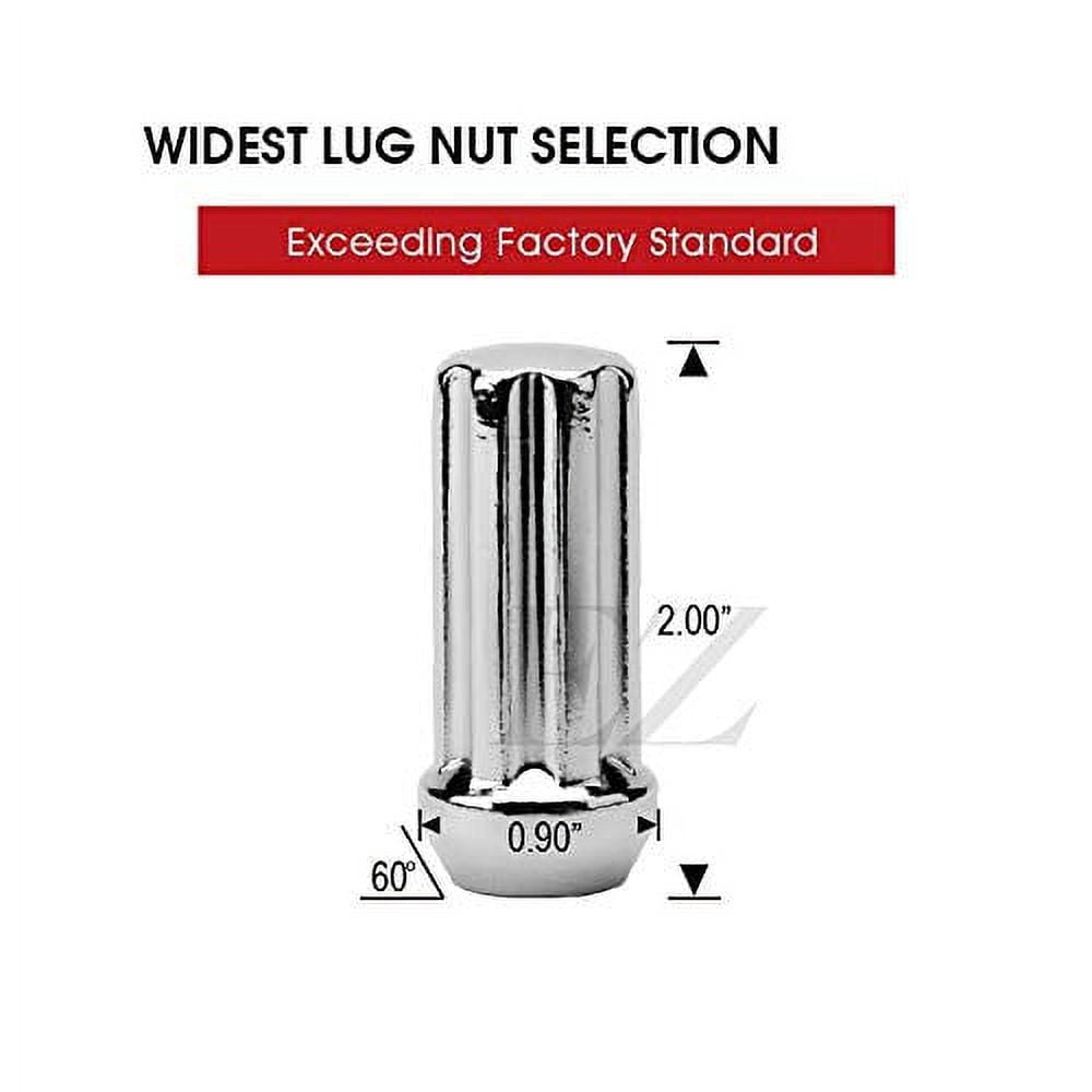24 Chrome Duplex Spline Drive Acorn 14x2 Lug Nut Kit with Key