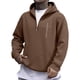 thumbnail image 2 of MHFRRA Sudadera con Capucha para Hombre, con Estampado Gráfico de Verso Retro, Media Cremallera, para Uso Informal Marrón, 2 of 6