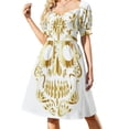 thumbnail image 3 of Gold sugar skull Dress Prom gown women clothes Beachwear, 3 of 7