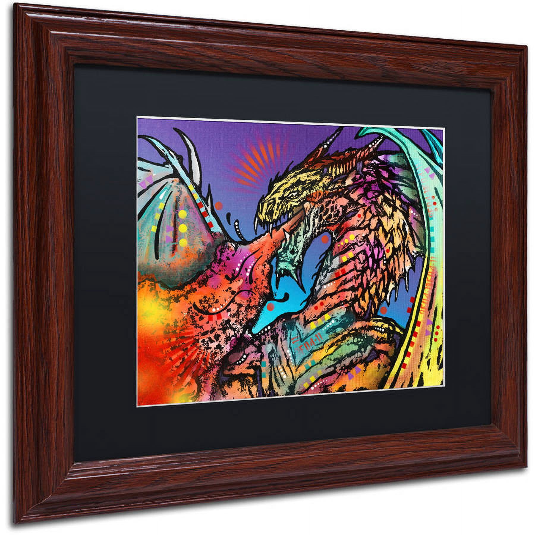 Trademark Fine Art "Dragon" Canvas Art by Dean Russo, Black Matte, Wood Frame