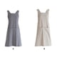 thumbnail image 3 of Inteprter Delantal Mujer Bolsillos dobles Ropa cómoda Estilo retro Correas de hombro ensanchadas No se caerá Cocina y Comedor gris, 3 of 6