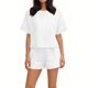 thumbnail image 4 of Conjunto Corto Casual para las Mujeres Manga Corta Bolsillo Pantalones Cortos Pantalones de Señoras Conjunto con Cuello Redondo Top, Ropa Casual de Verano, 4 of 8