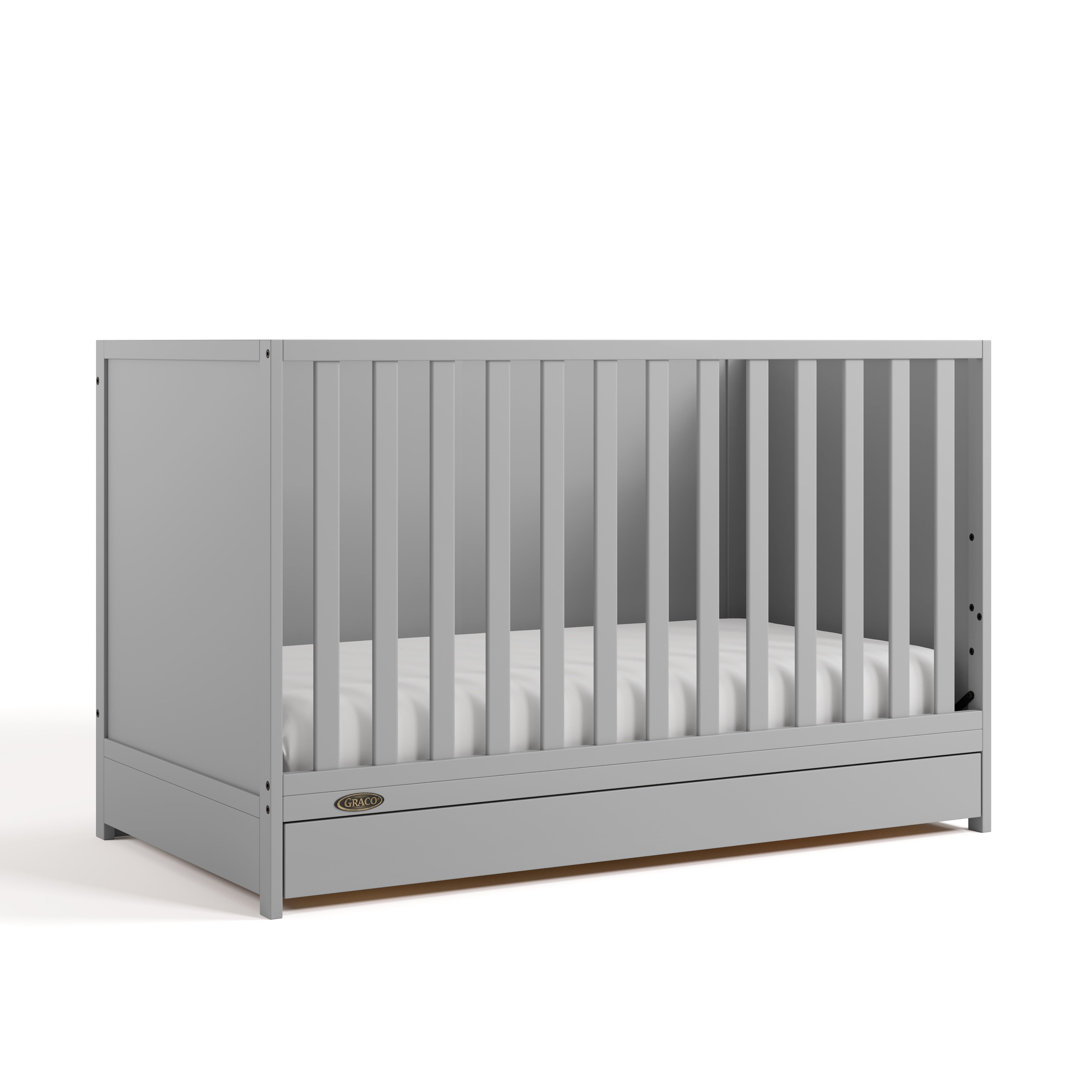 Graco Theo 3-in-1 Convertible Baby Crib with Drawer, Pebble Gray