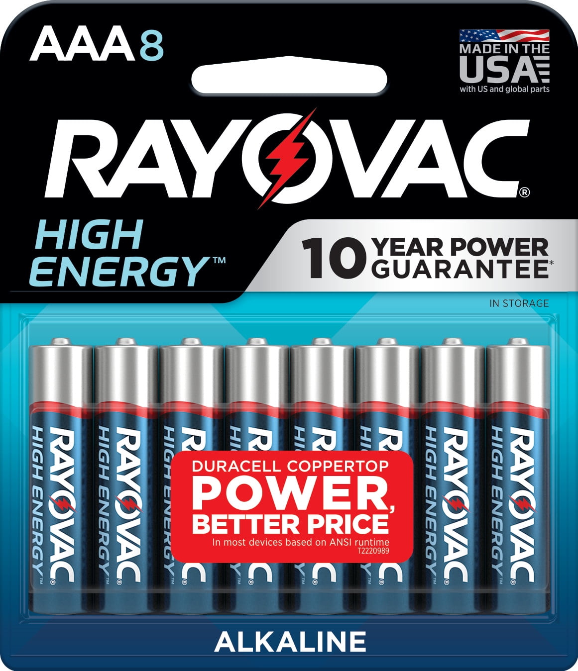 Rayovac High Energy AAA Batteries (8 Pack), Triple A Batteries