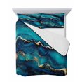thumbnail image 7 of Blue Black Marble Twin Size Down Alternative Comforter, Lightweight Comforter Quilt Bedding Set with Pillow Shams Modern Golden Abstract Aesthetic All Seasons Bed Comforter Duvet Insert 68"x86", 7 of 7