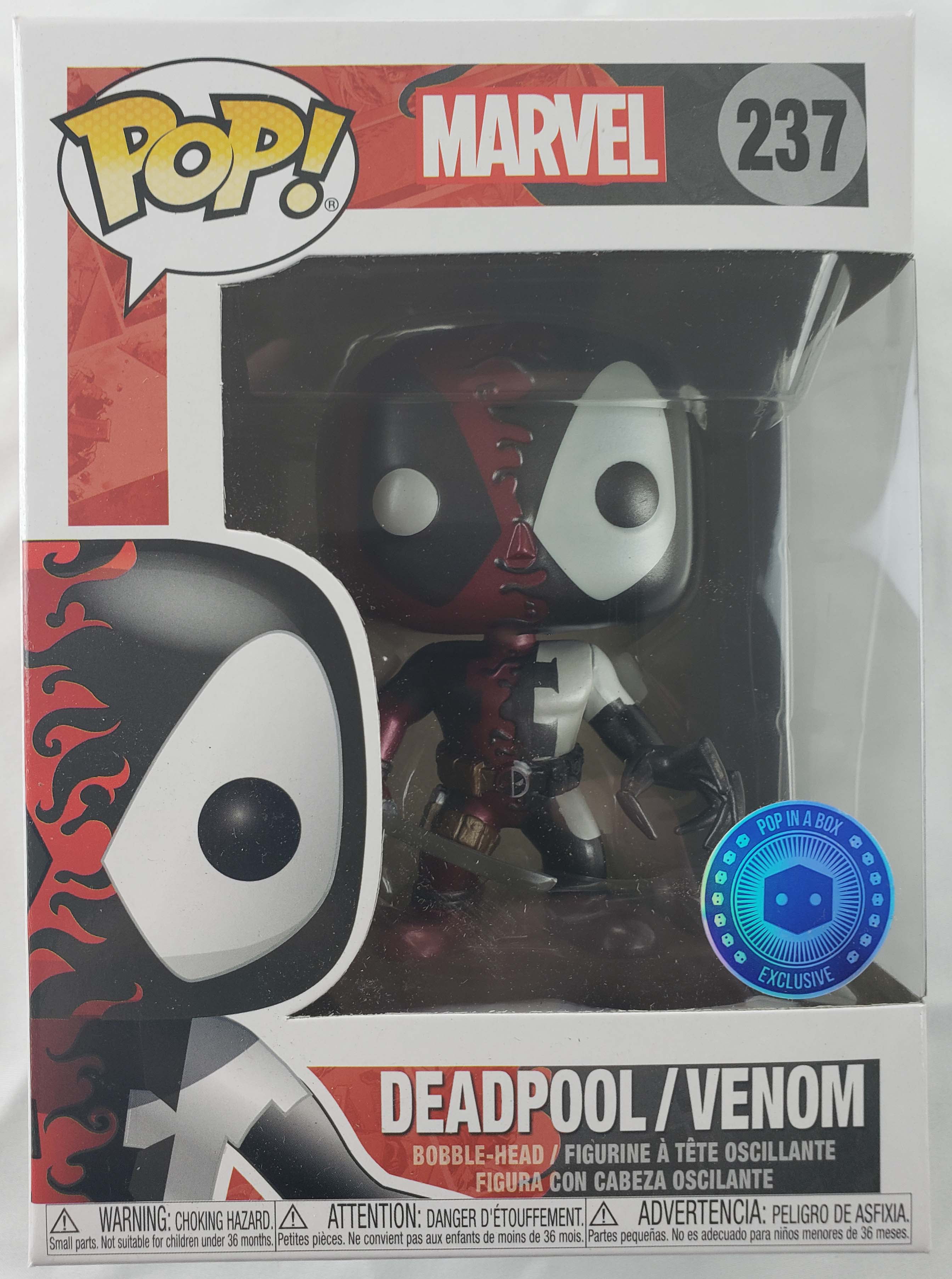 Funko Pop Marvel Metallic Deadpool Venom Pop in a Box Exclusive with 