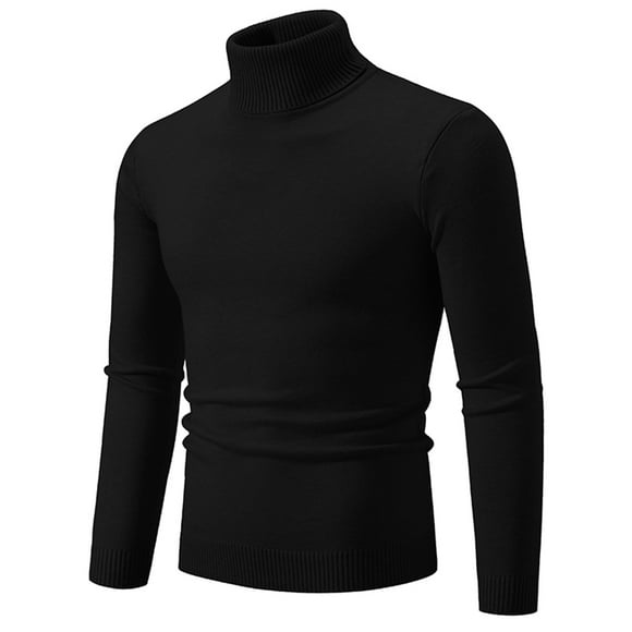ameIAEA Men's Turtleneck Knitted Sweaters Long Sleeve Solid Color Fall Winter Pullover Tops