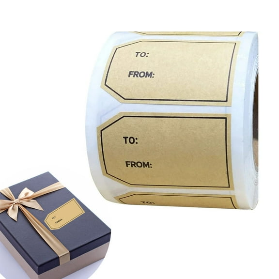 Kraft Paper to and from Gifts Tags 1.2x2inch 500Pcs Gift Wrapping Labels Christmas Holiday Present Stickers