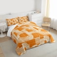 thumbnail image 4 of Feelyou Modern Cycle Square Bedding Comforter Set for Teen, Chic Patchwork Stripes Twin Comforter Sets, Orange Line Abstract Ombre Reversible Bedding Set, Super Cozy Room Decor, 2-Piece, 4 of 9