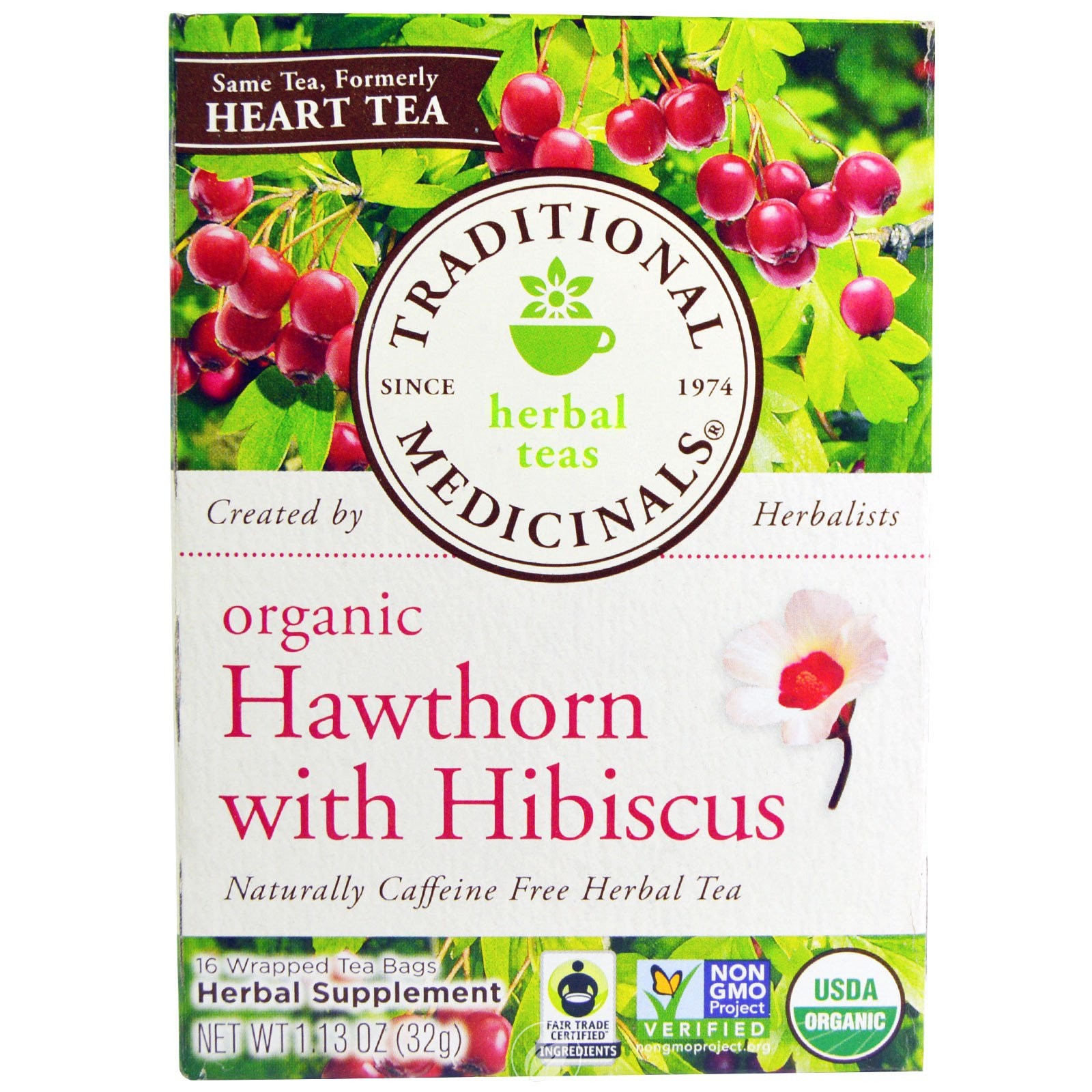 (2 Pack) Traditional Medicinals Teas Heart Tea with Hawthorn 16 Bag