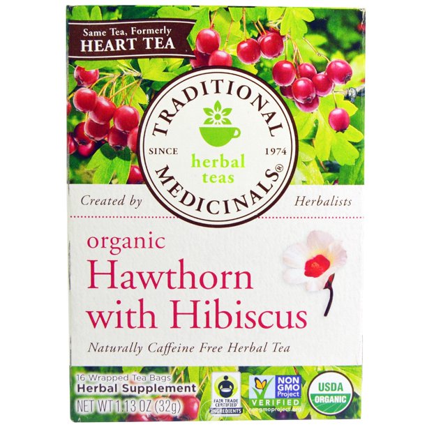 Traditional Medicinals Teas Heart Tea with Hawthorn 16 Bag, Pack of 2