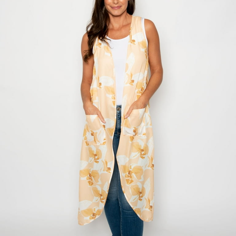 Sheer sleeveless cardigan cheap