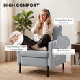 thumbnail image 4 of HOMCOM Fauteuil d'Appoint Moderne Rembourré avec Poches Latérales, Gris Pâle, 4 of 10