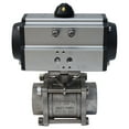 thumbnail image 1 of INTBUYING 2inch Pneumatic Ball Valve Double Acting Globe Threaded Stainless Steel 3 Piece, 1 of 11