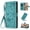 Green, variant on For iPhone 16 Pro Max Phone Case,Anti-scratch PU Leather Flip Cover,With Card Slots,Strap,Flip Foldable Kickstand,Butterfly and Flower Embossing Design,Shockproof Non-Slip Wallet Case,Brown