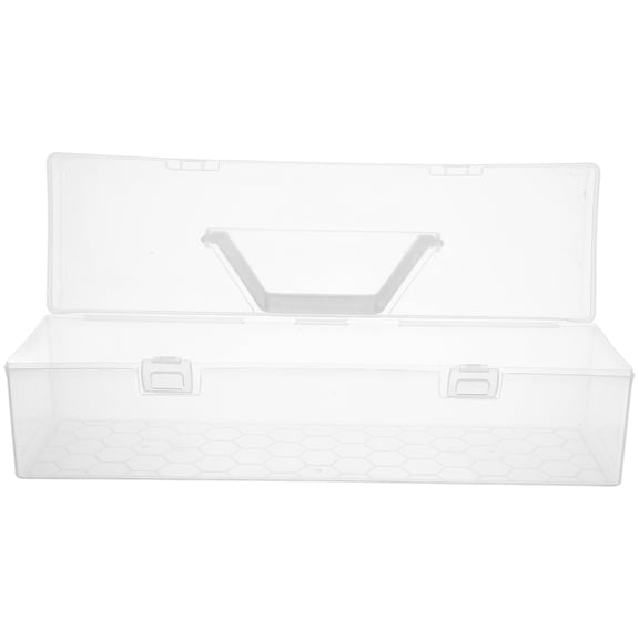 WASHWEPE Clear Plastic Storage Box with Handle for Sewing Supplies and Art Materials