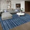 thumbnail image 3 of Geetinfly 9*12FT Area Rugs 1200Gsm 100% Polyester Rug 350Gsm Velvet Weight Pearl Velvet Washed Back Folding Imitation Print Carpet - Modern - Cross Blue tint, 3 of 8