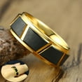 thumbnail image 1 of Cool Trimming Designed Rings for Men Gold and Black Tone Tungsten Carbide, 1 of 5