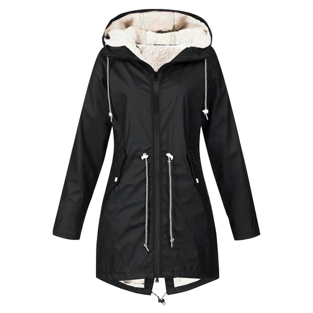WRKEKC Anorak d'Alpinisme pour Femmes Doublé en Molleton, Veste de Randonnée Imperméable à Capuche Équipement pour Temps Froid