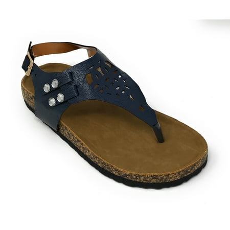 Victoria K Women s Laser Cut Out Cork Sandals