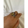 thumbnail image 3 of Carillon Lemon Quartz Ring, Gemstone Cluster 1.45 ct 925 Sterling Silver Ring for Women, Ring Size : 7, 3 of 5