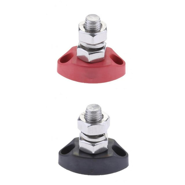 Almencla Bloc de Borne de Jonction de Puissance de Batterie de Sol Isolée Rouge 6mm / 8mm Noir Rouge Noir Rouge 8mm