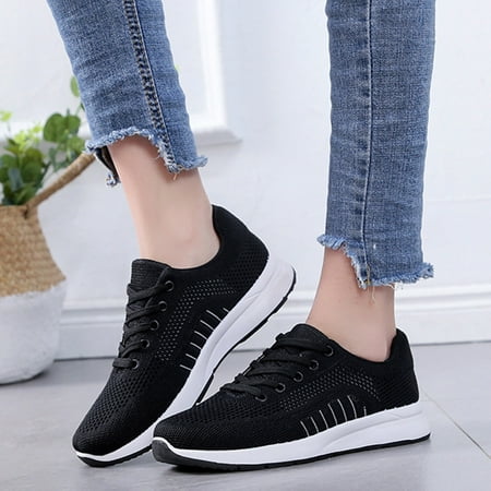 

PEASKJP Walking Shoes Women New Lightweight Sports Women Breathable Casual Anti-Slip Shoes Walking Shoes Women Black 38（3）